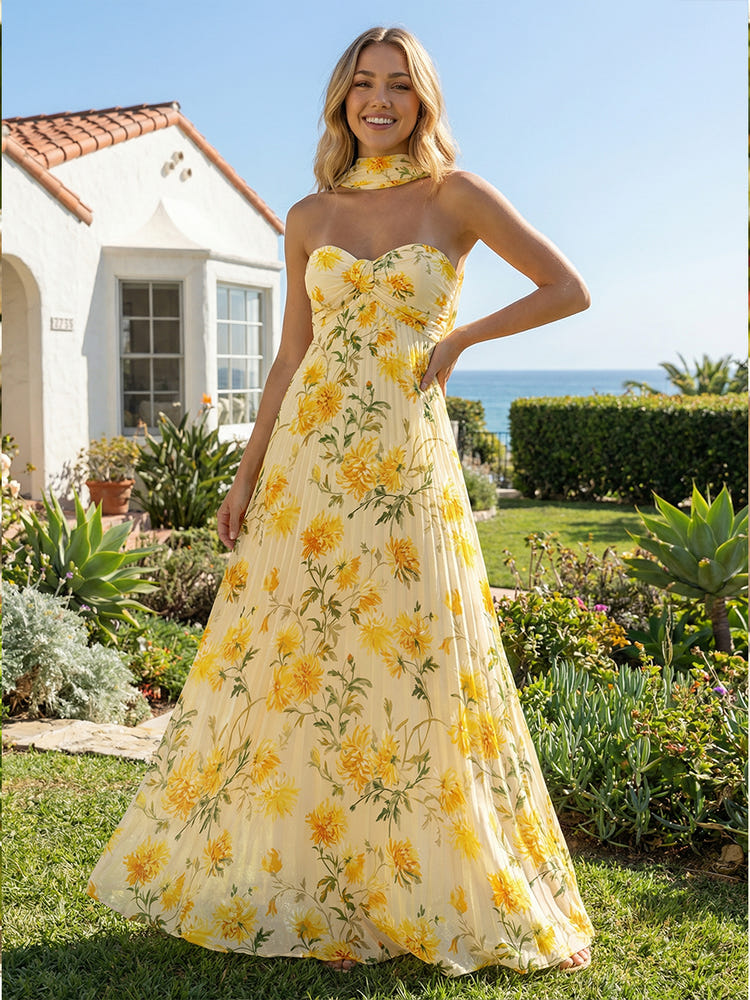 Chiffon A-Line Strapless Scarf Bridesmaid Dresses – Gracins
