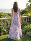 Floral Print Chiffon A-Line Sweetheart Scarf Bridesmaid Dresses