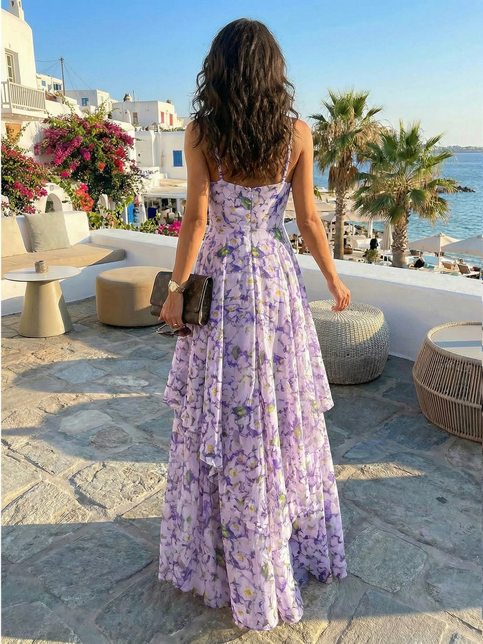 Chiffon A-Line Spaghetti Straps Ruffles Bridesmaid Dresses