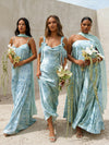 Satin Mermaid Spaghetti Straps Scarf Bridesmaid Dresses