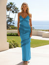 Spaghetti Straps Satin Sheath Wedding Guest Dresses