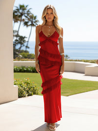 Spaghetti Straps Satin Sheath Wedding Guest Dresses