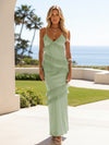 Spaghetti Straps Satin Sheath Wedding Guest Dresses