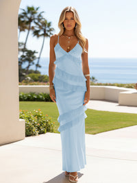 Spaghetti Straps Satin Sheath Wedding Guest Dresses