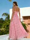 Spaghetti Straps A Line Wedding Guest Dress with Slit