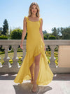 Chiffon Round Neck Hi Lo Wedding Guest Dresses