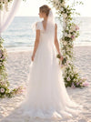 Tulle A-Line One Shoulder Wedding Dresses with Tiered