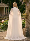 Chiffon A-Line Round Neck Wedding Dresses with Beaded