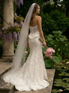 Lace Mermaid Sweetheart Wedding Dresses with Peplum Waist