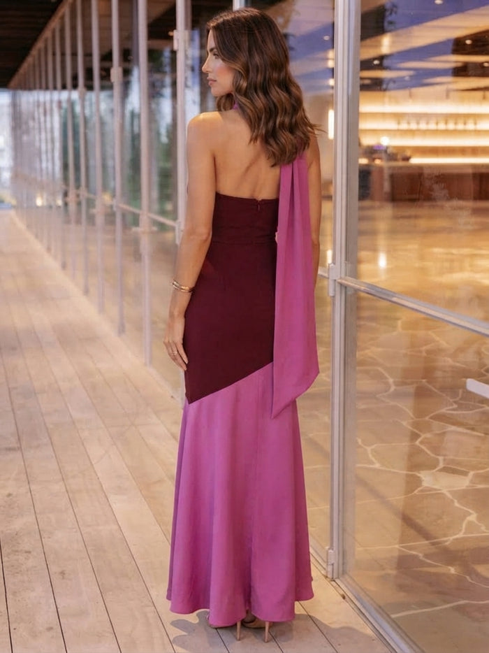 Jersey Sheath Strapless Maxi Wedding Guest Dresses with Scarf
