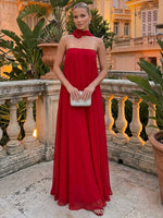 Chiffon A-Line Strapless Maxi Wedding Guest Dresses with Scarf