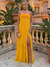 Chiffon A-Line Strapless Maxi Wedding Guest Dresses with 3D Flowers