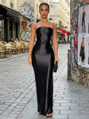 Satin Bodycon Strapless Simple Formal Dresses