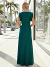 Crew Neck Satin Pleats Sheath Mother of the Bride Dresses with 3D Flower