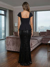 Short Sleeves Mermaid Sequin Mother of the Bride Dresses