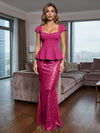 Short Sleeves Mermaid Sequin Mother of the Bride Dresses