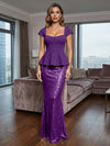 Short Sleeves Mermaid Sequin Mother of the Bride Dresses