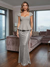 Short Sleeves Mermaid Sequin Mother of the Bride Dresses