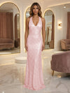 V Neck Sequin Mermaid Evening Dresses
