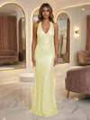 V Neck Sequin Mermaid Evening Dresses