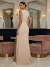 Round Neck Sequin Mermaid Evening Dresses with Slit