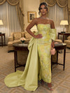 Strapless Satin Mermaid Evening Dresses with Bow