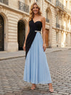 Chiffon A-Line One Shoulder Splicing Evening Dresses