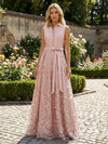 Satin A-Line High Neck Bow Mother of the Bride Dresses