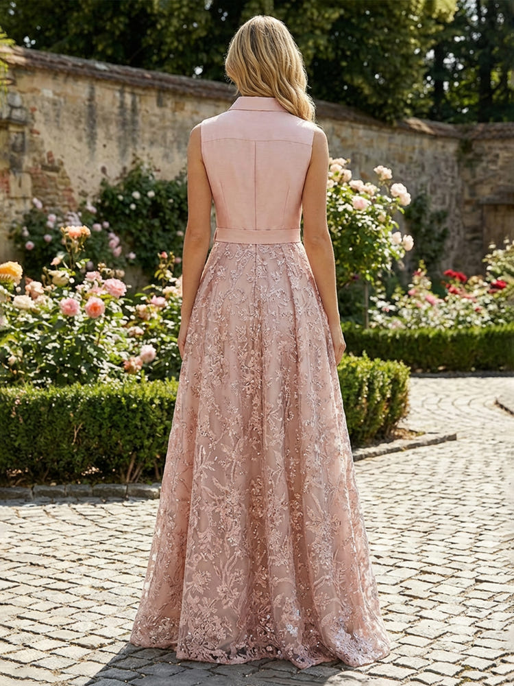 Satin A-Line High Neck Bow Mother of the Bride Dresses