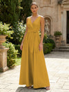 Satin A-Line V Neck Pleated Mother of the Bride Dresses