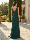 Jersey Mermaid V Neck Pleated Mother of the Bride Dresses