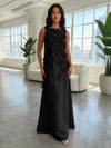 Jersey A-Line Boat Neck  3D Flowers Formal Dresses