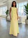 Jersey A-Line Boat Neck  3D Flowers Formal Dresses
