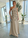 Jersey A-Line One Shoulder 3D Flowers Formal Dresses
