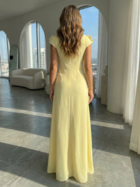 Jersey A-Line Crew Neck 3D Flowers Formal Dresses