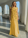 Jersey A-Line Crew Neck 3D Flowers Formal Dresses