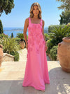 Jersey A-Line Square Neck 3D Flowers Formal Dresses