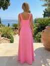 Jersey A-Line Square Neck 3D Flowers Formal Dresses
