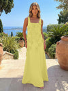 Jersey A-Line Square Neck 3D Flowers Formal Dresses