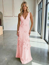 Jersey A-Line V-Neck 3D Flowers Formal Dresses