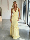Jersey A-Line V-Neck 3D Flowers Formal Dresses
