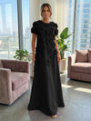 Jersey A-Line Crew Neck 3D Flowers Formal Tent/ Trapeze Dresses