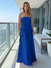 Jersey A-Line Strapless 3D Flowers Formal Dresses