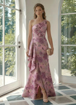 Jacquard Mermaid One Shoulder Evening Dresses with Ruffles