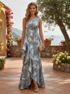 Jacquard Mermaid One Shoulder Evening Dresses with Ruffles