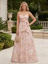Jacquard Mermaid Strapless Evening Dresses with Bow