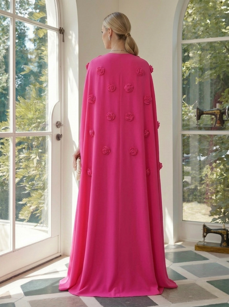 Satin Sheath Strapless Evening Dresses with Caps