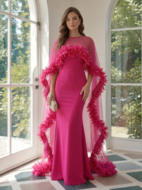 Satin Mermaid Strapless Evening Dresses with Caps