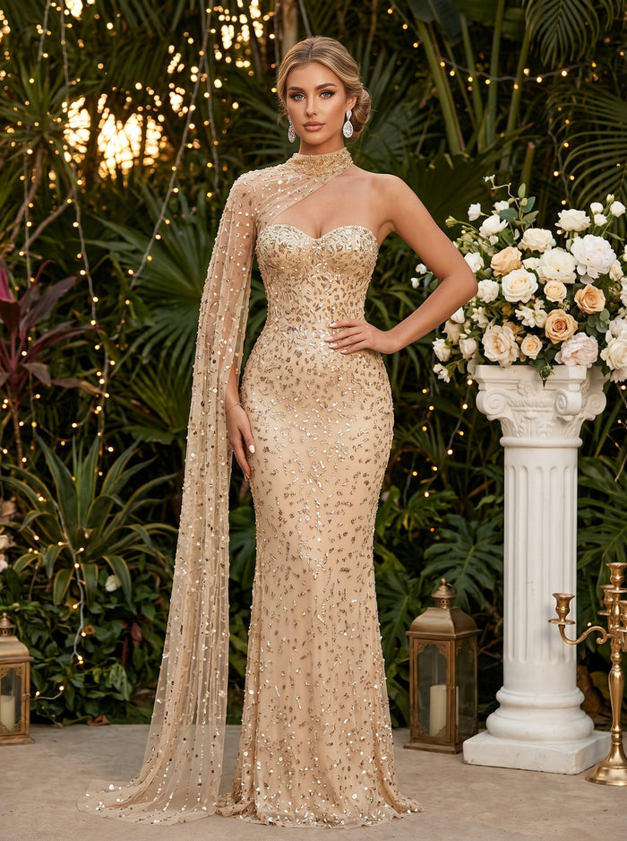 Tulle Mermaid Sweetheart Evening Dresses with Sash