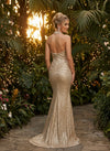 Sequin Mermaid Halter Pleated Evening Dresses